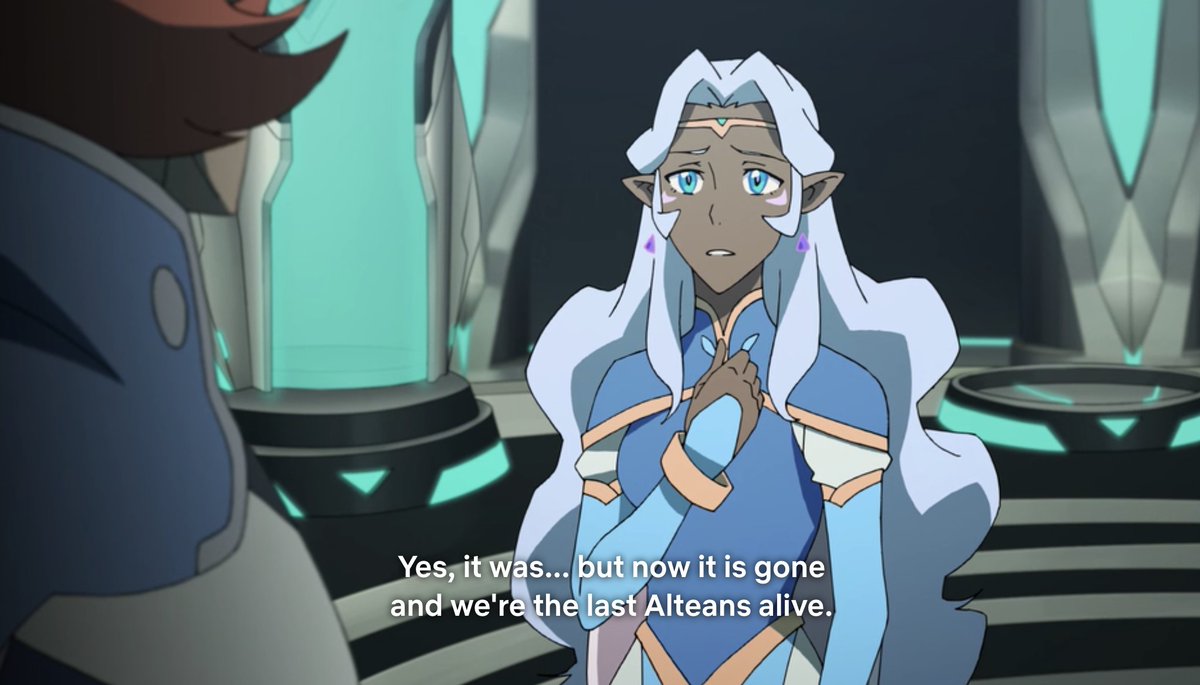 Allura being the Princess of Altea is central to her character as it shows where her sense of purpose comes from. She has to protect her people, whether it's in their memory or in keeping their magic alive. Her name is literally Princess Allura.