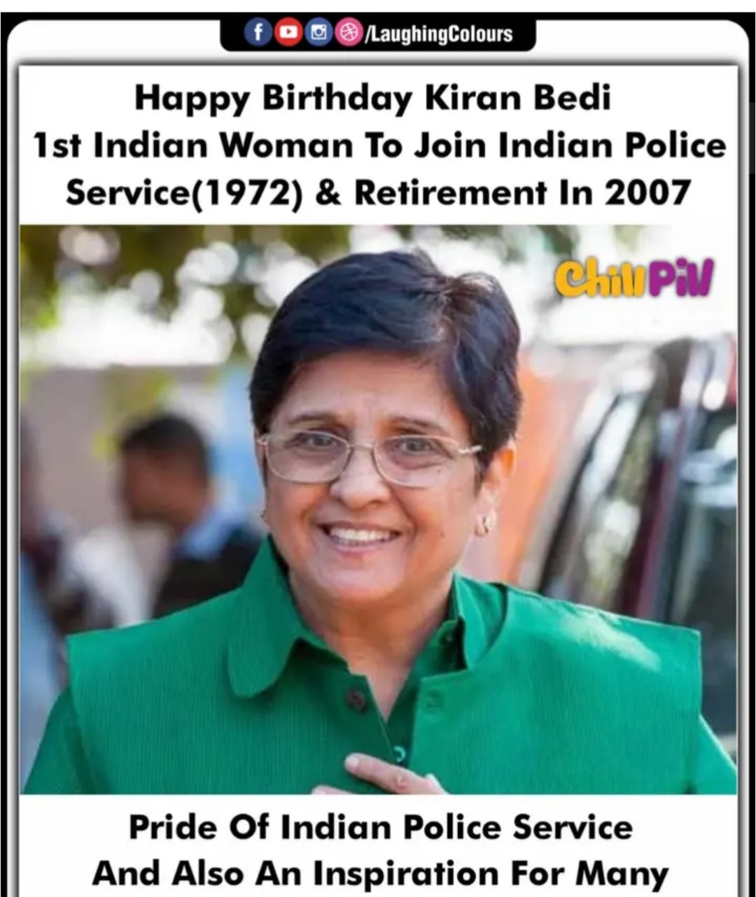 Happy birthday to kiran bedi  