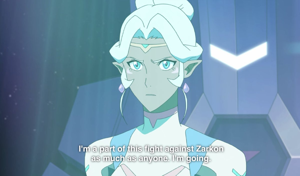 Even at times when characters try to sideline her, she refuses. In the build-up of the first season, we watch Allura gain power and relevance.