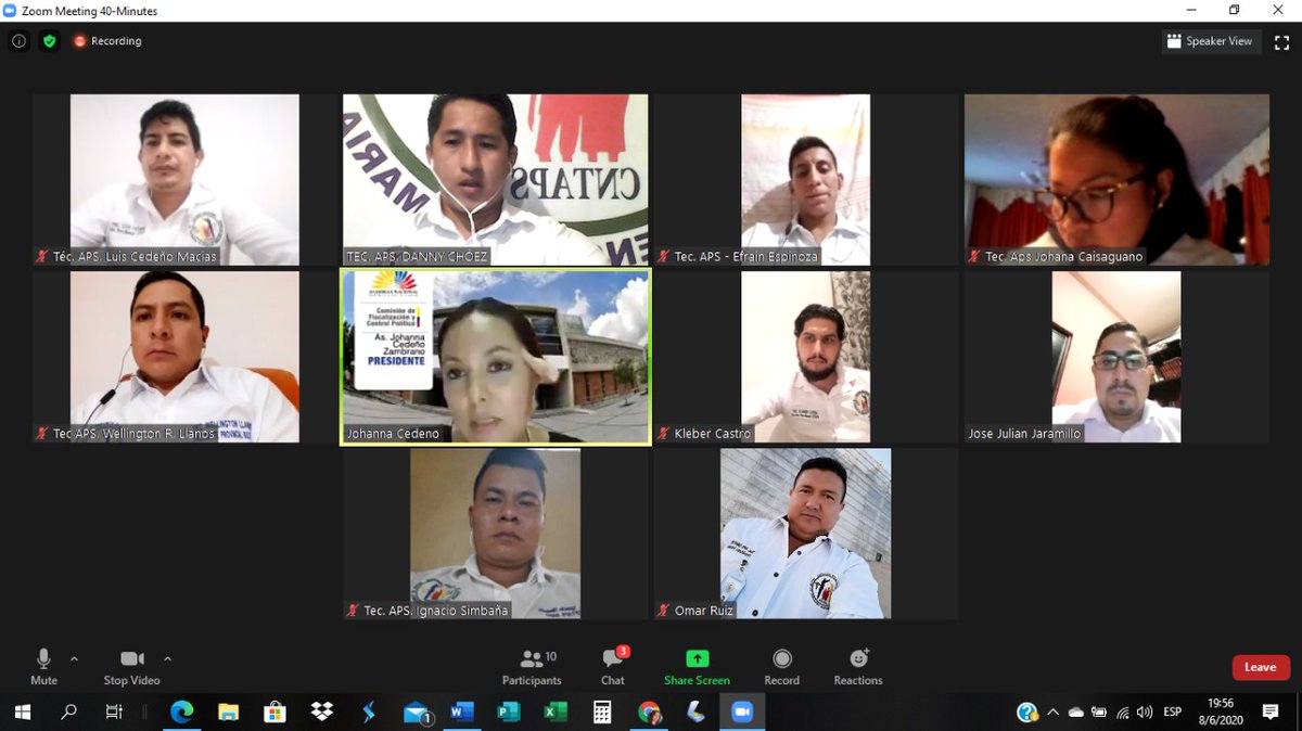 CNTAPSECUADOR's tweet photo. @CNTAPSECUADOR se reunió con la presidenta de la comisión @FiscalizacionAN Asambleísta @JohannaCedeno donde se mencionó la importancia del trabajo del #TAPS en primera linea frente a #Covid19Ec y la gestión que realizará con @DrJuanCZevallos @Salud_Ec por los #NombramientosTaps https://t.co/IXbOQQniXS