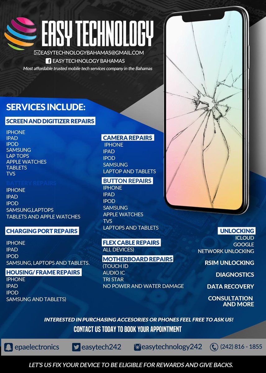 easytech242's tweet image. Get your screen repaired at Easy Technology Bahamas ! DM us for any inquiries
