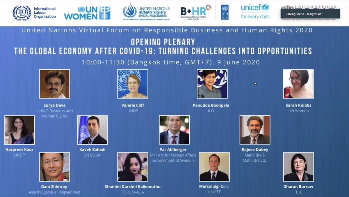 csrmaven's tweet photo. Looking forward to the opening plenary starting now. #RBHRF2020 #csr #bizhumanrights #unhr #unitednations https://t.co/qpnk7U1QgS