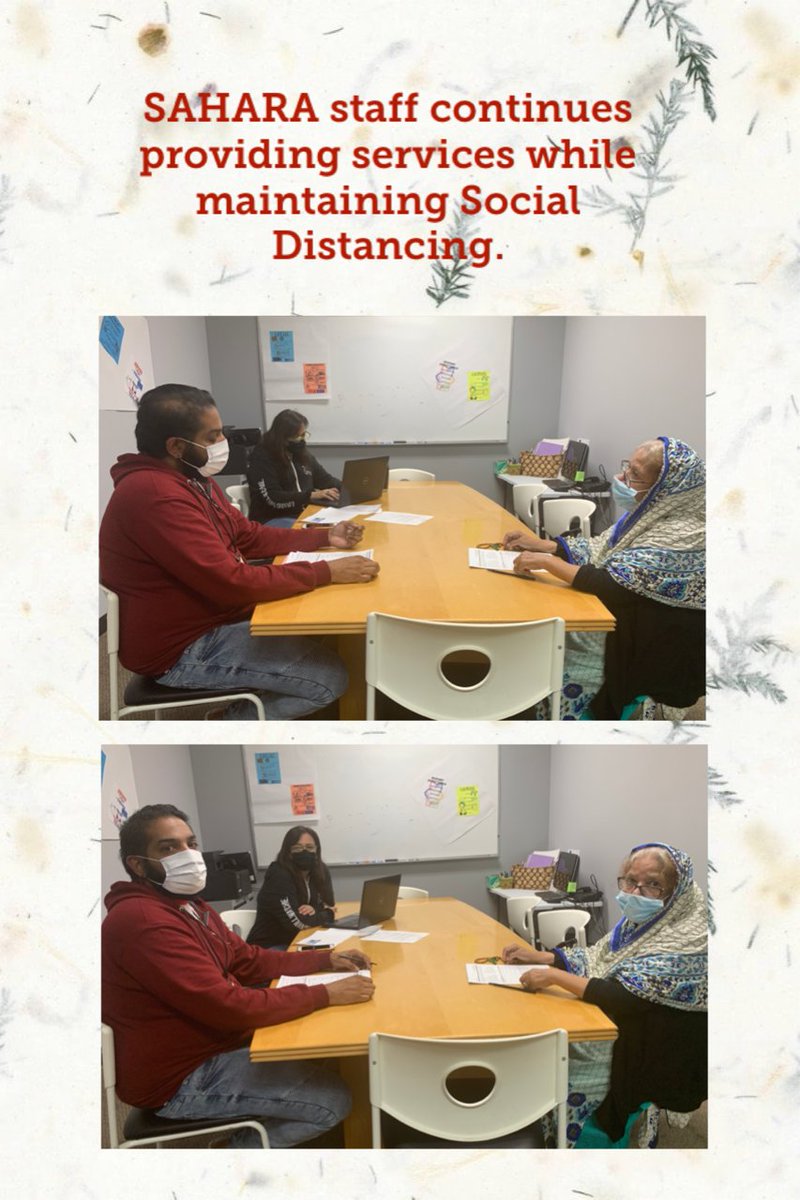 SAHARA providing services while maintaining social distancing.