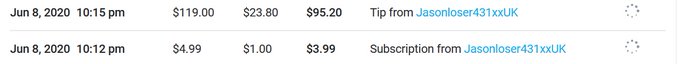 The loser paid up, $124 total from the RT game. I don't think he expected that much and now he's trying<a href="/tag/loser4life"class="tags"><span>#loser4life</span></a>