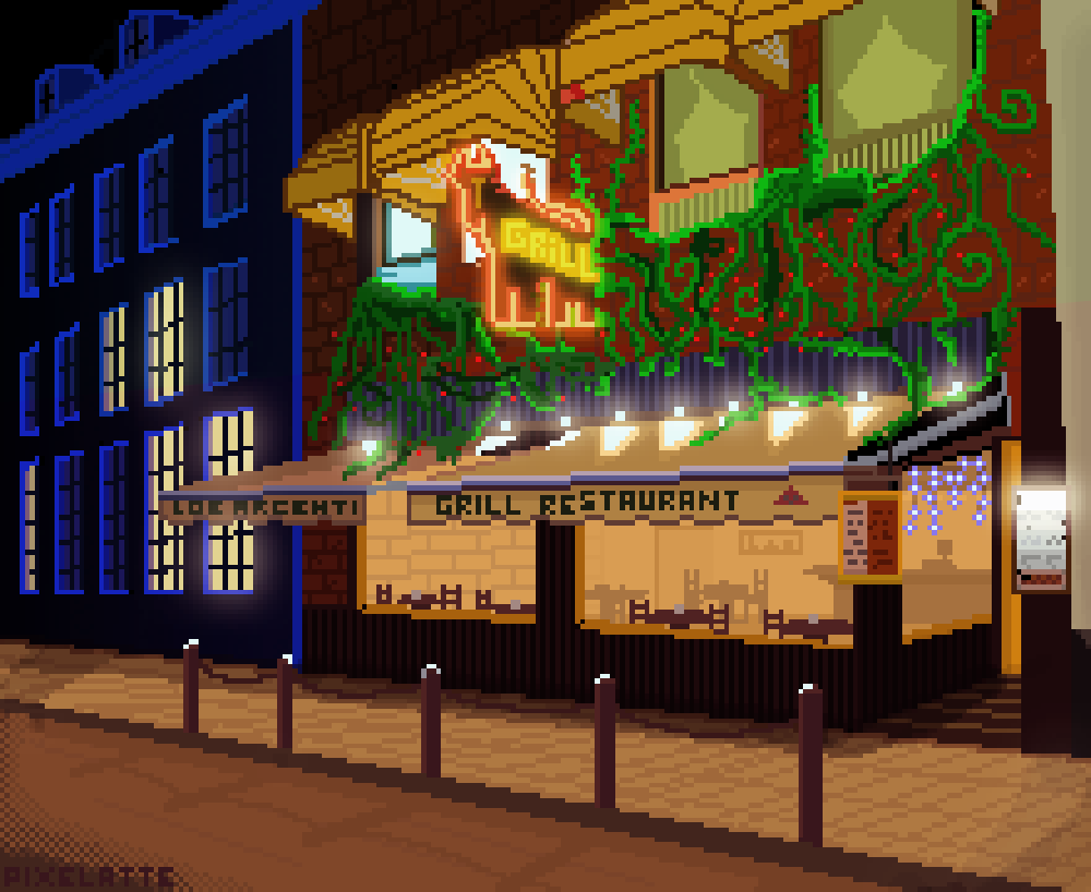 NorthernRenard's tweet photo. Grill Restauran
#pixelart #pixelatte #Restaurant #italy #glow #night https://t.co/dsmXc30vJ3