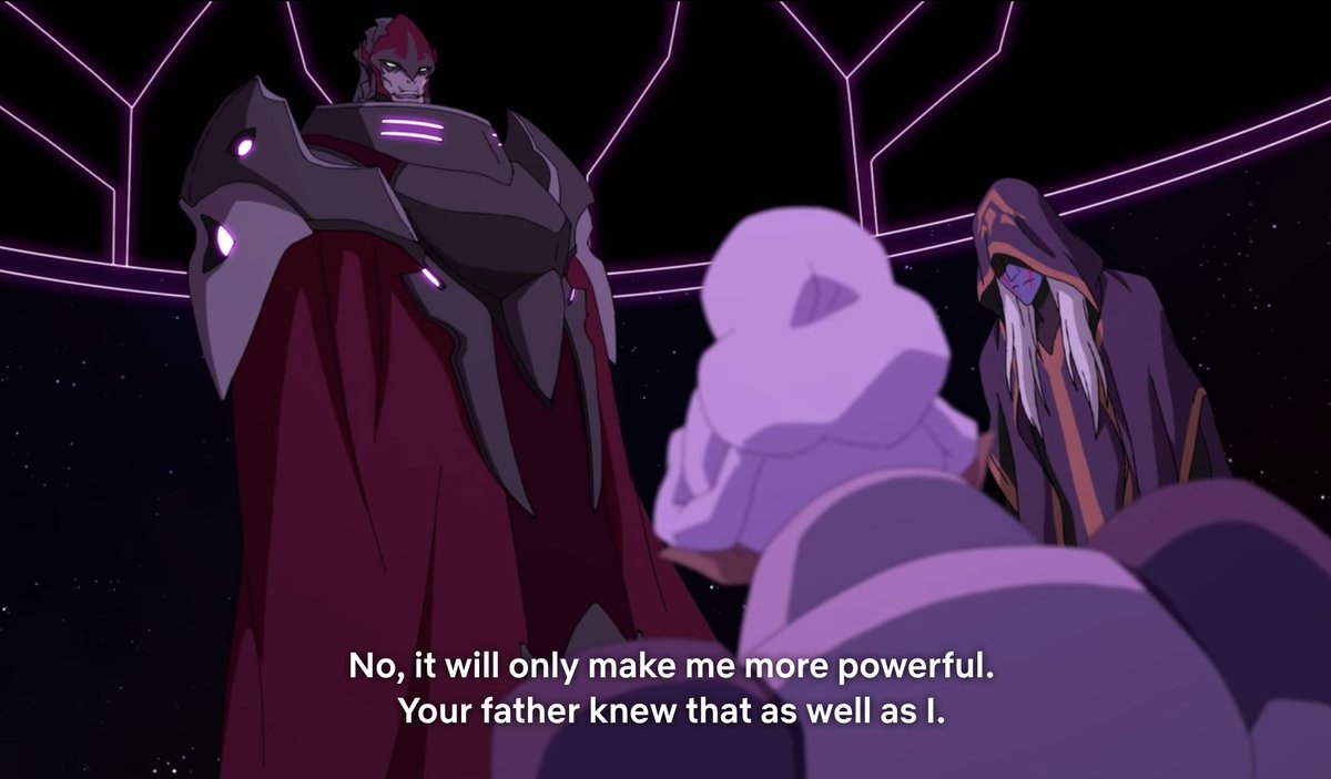 Allura also has her own story that is not dependant on that of any of the paladins. Zarkon and Honerva are HER villains. Defeating them is her growth. That is her story.