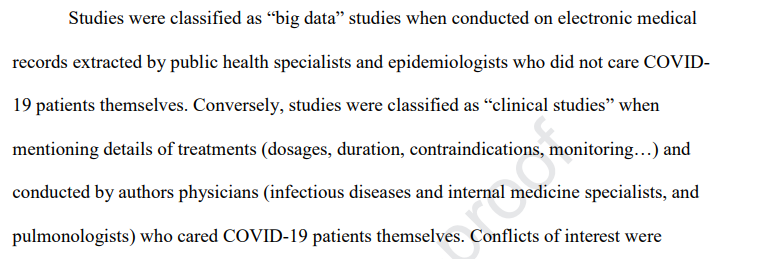 8/n For example, studies were rated down if they were "Big Data", which in this case appears to have almost entirely been a judgement call based on how much clinical work each study's authors do