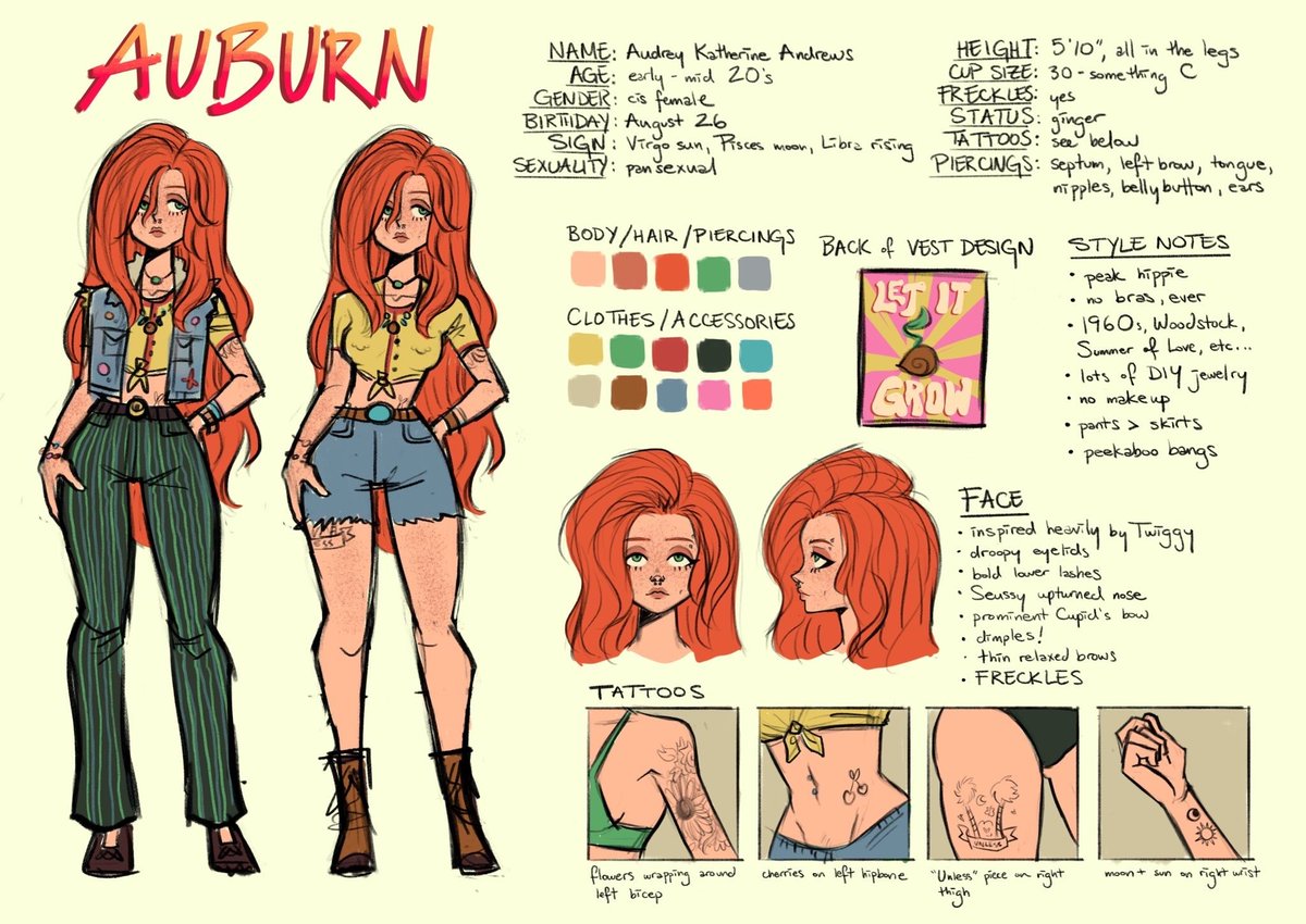 @KijiArt this is such a lovely thread!!! ? fhis is my girl auburn, she's a tree-hugging hippie chick straight out of the late 60's ✌️?☀️