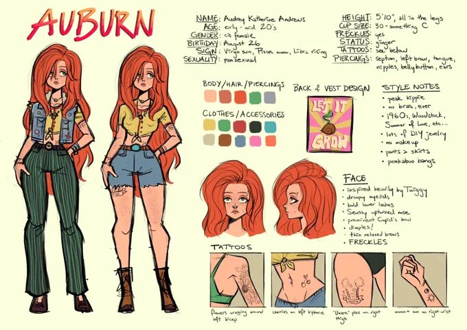 @KijiArt this is such a lovely thread!!! ? fhis is my girl auburn, she's a tree-hugging hippie chick straight out of the late 60's ✌️?☀️ 
