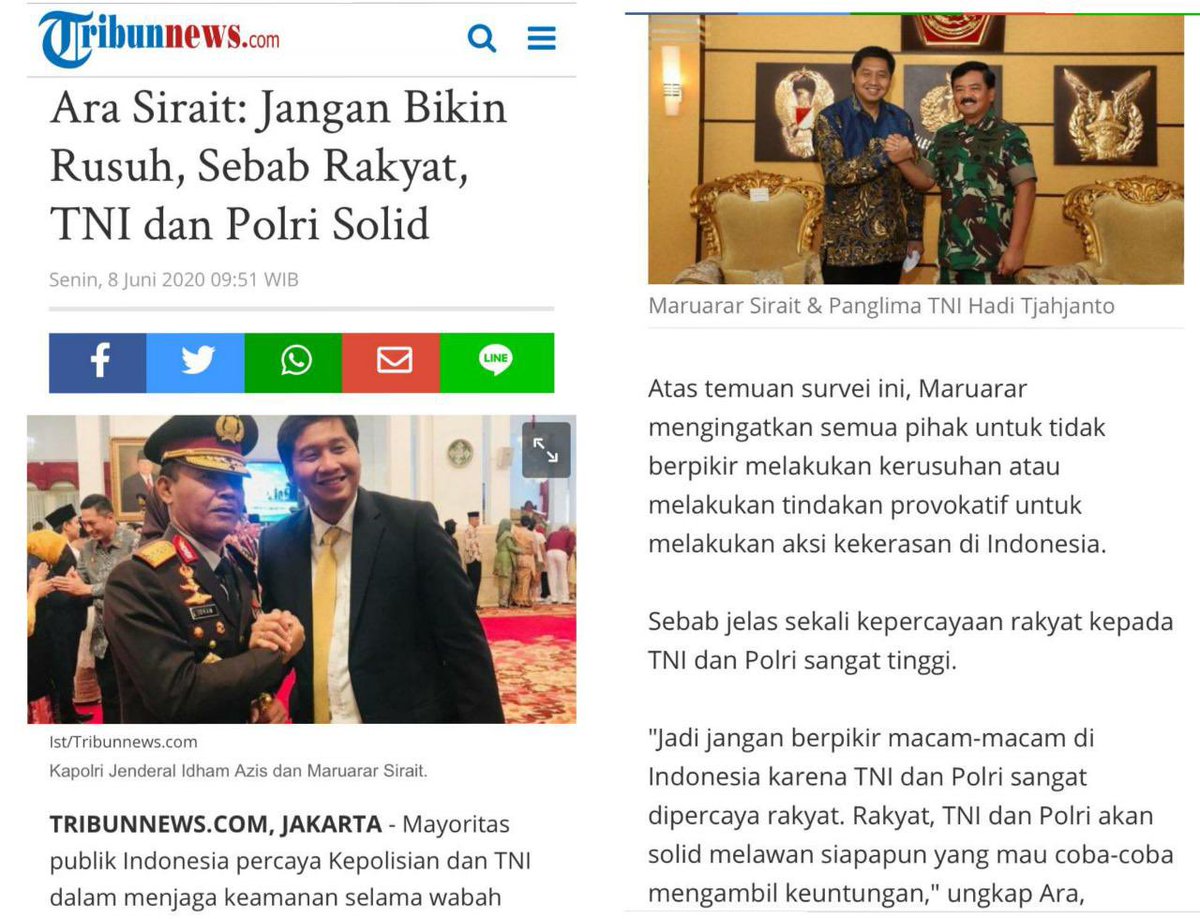 HumasPadang's tweet photo. #TNIPolriSolidUntukNegeri 
Ara Sirait: Jangan Bikin Rusuh, Sebab Rakyat, TNI dan Polri Solid https://t.co/pSNsKvckNT https://t.co/BOHrDKC7jp