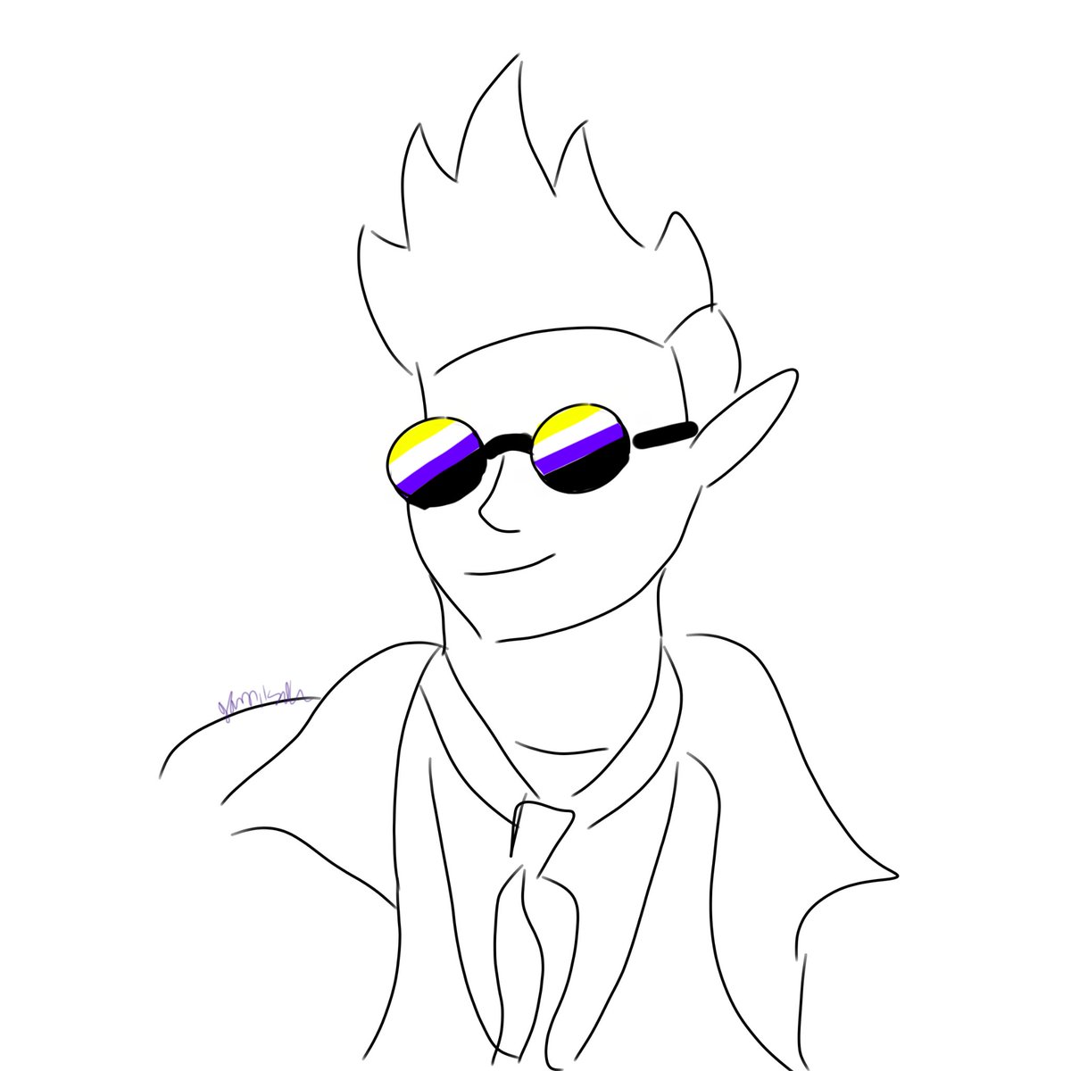YamiKakyuu's tweet photo. #RQPride Day 8 NB. Cel Sidebottom in that outfit Holtzmann wears. #rqgaming #celsidebottom https://t.co/JJOFtmJFE7