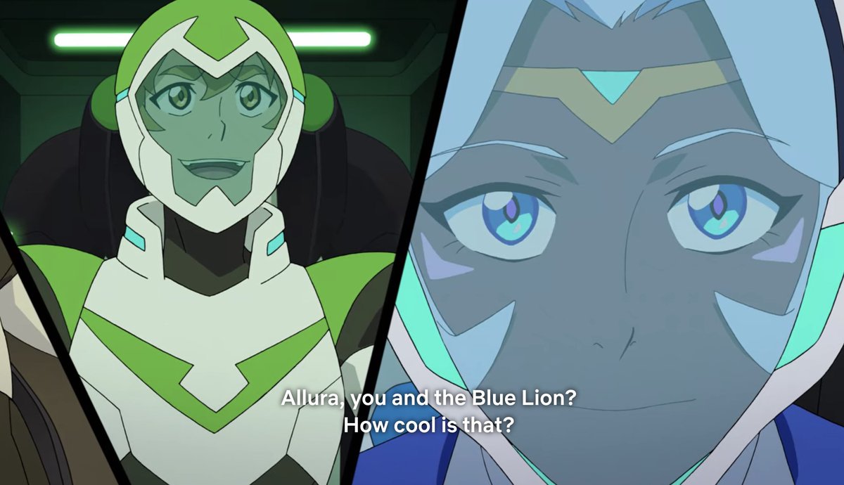 For reasons also never explained for her own benefit, Allura becomes the Blue Paladin and gives up her role as captain entirely to Coran. And just in case you think she may be able to captain the ship again Shiro returns, they literally blow up the whole Castleship.