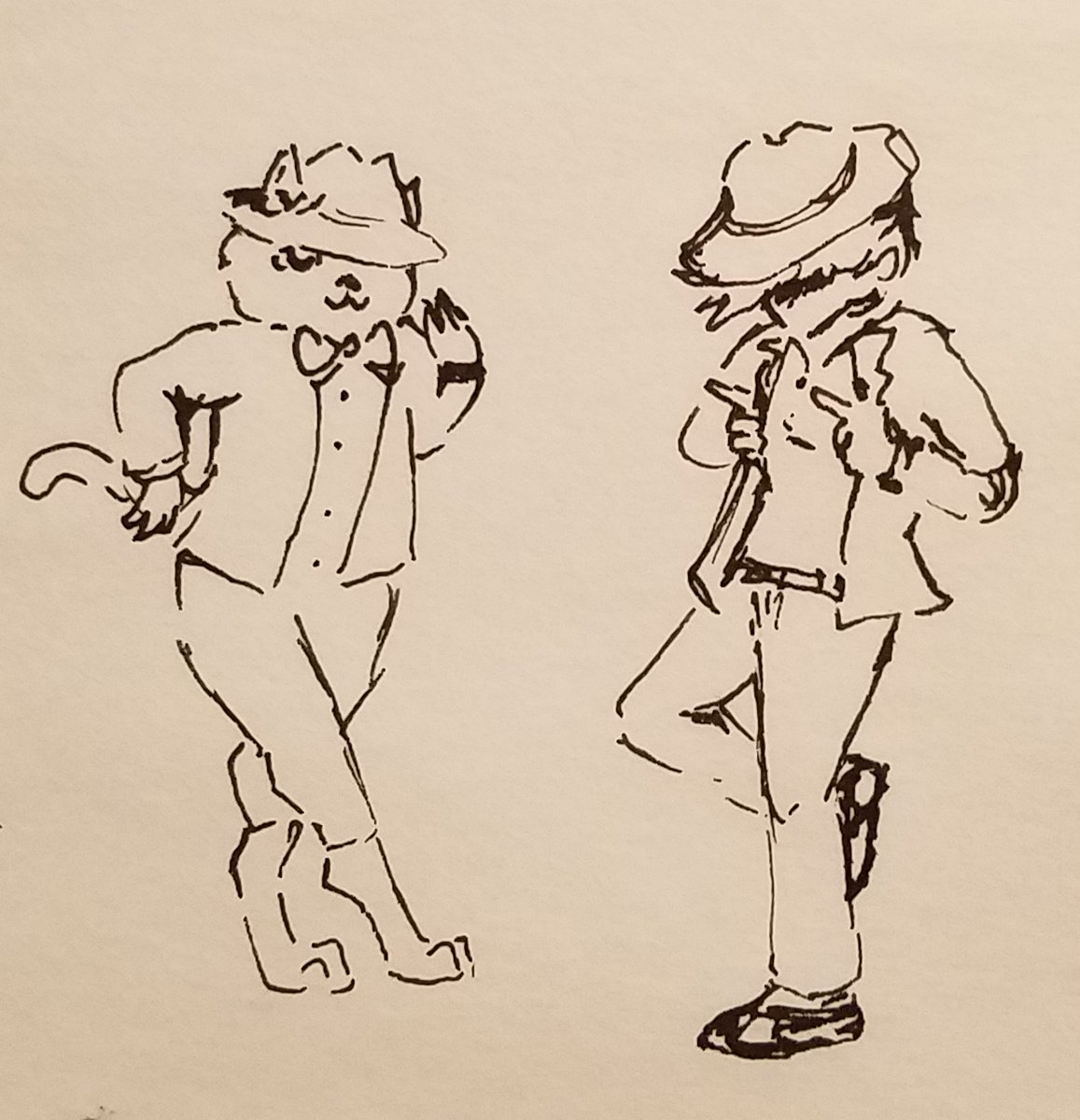journeygalactic's tweet photo. 6-8-20
Out of boredom, we found some ancient clothes patterns and printed out a bunch of vintage fashion to try on for each other. I have to say, fedoras and skinny ties flatter most everyone!
#hardshippost #notjustforboys #notjustforhumans https://t.co/lmiBTv8Xtk