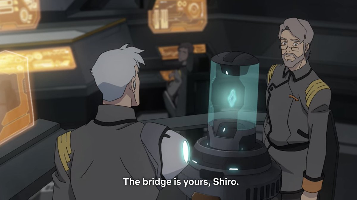 And although the ATLAS is powered by the crystal from Allura's fallen castle, it is not SHE who gets to become its captain, but rather Shiro.This leads us to Shiro's "Dead Men Defrosting."