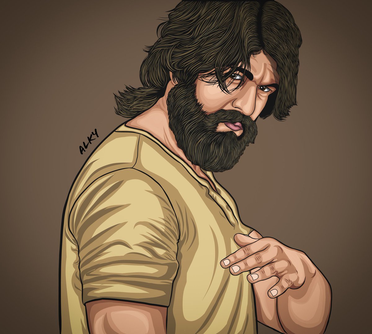 YashTeluguFc's tweet photo. Boss @TheNameIsYash  Vector Art ✌️😎🥳

#KGFChapter2 https://t.co/VzbL3n61Yx