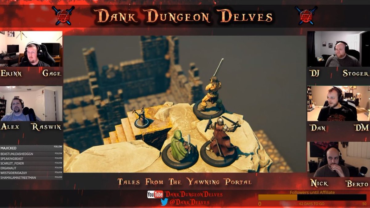 DankDelves's tweet image. Berto, Gage, Raswin, and Stoger have followed the whispered rumors from the Yawning Portal to the Sunless Citadel! What horrors will they find? Are Talgen and Sharwyn still alive? Join us next Monday to find out! 
#smallstreamers #modulemondays #FailsFromtheYawningPortal