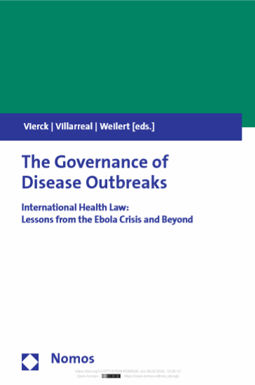 MPILheidelberg's tweet photo. The edited volume “The Governance of Disease Outbreaks - International Health Law: Lessons from the Ebola Crisis and Beyond” by #MPILs Leonie Vierck & Pedro Villarreal (@PAVLMex) is now available open access https://t.co/KMztKmVkdk https://t.co/A0KmefnfGp