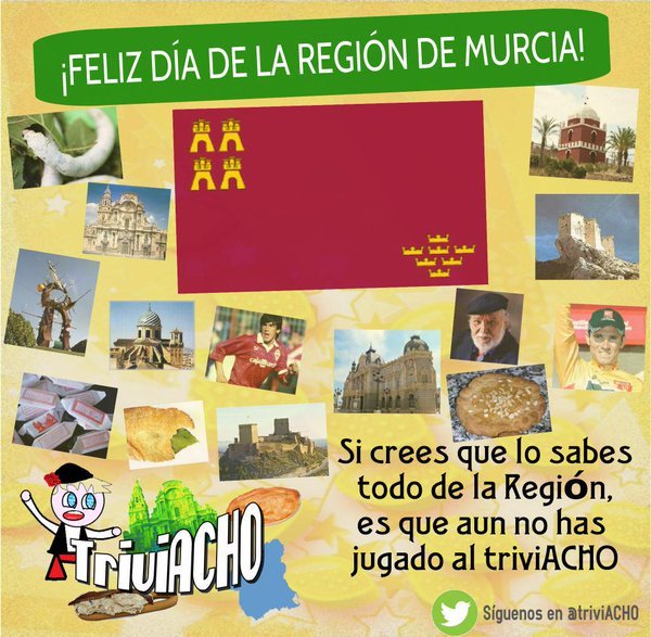 ¡Feliz #DíaDeLaRegiónDeMurcia!
Día ideal para jugar al <a href="/triviACHO/">triviACHO</a> en play.google.com/store/apps/det… y mostrar tu murcianía
