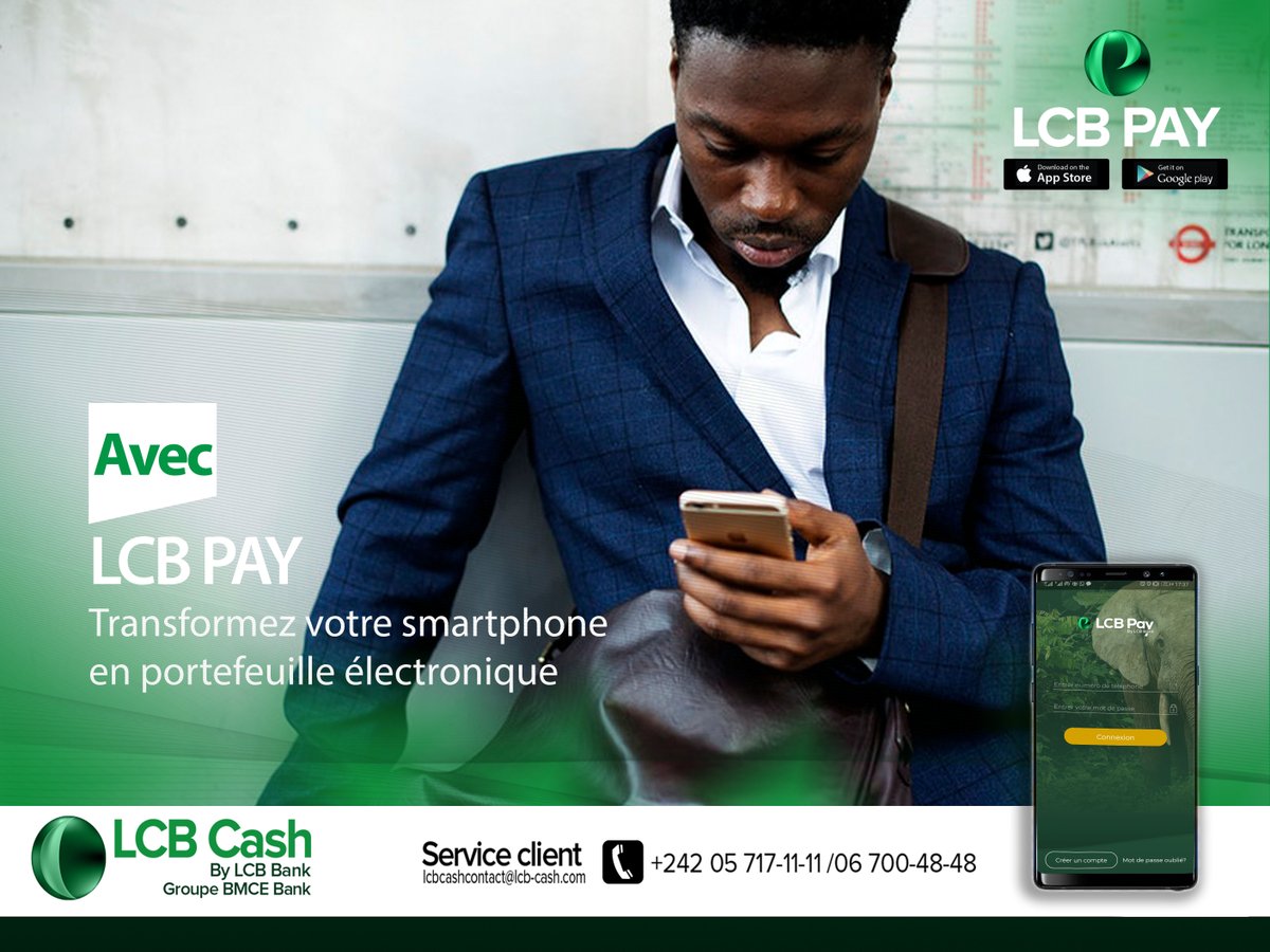 Avec #LCB PAY, transformez votre smartphone en plus qu'un porte-monnaie  électronique: 

- Consultez votre solde et le relevé de vos opérations,
- Initiez des mise à disposition 
- Envoyez et recevez de l'argent 
- Payez vos factures

#LCBCash #BanqueDigitale