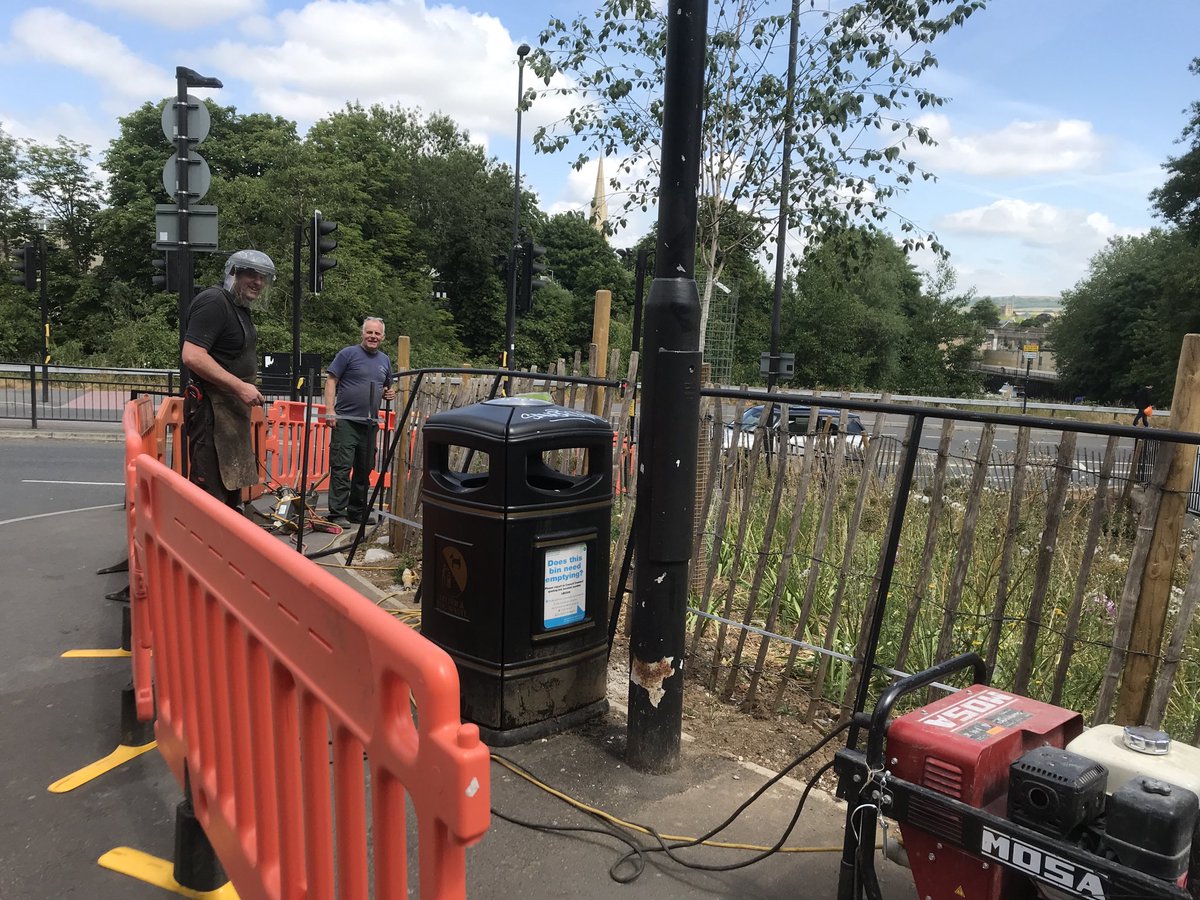 Finally Ironart are able to safely install the new railings at the east end of the Widcombe Parade funded by the Widcombe Association with grant support from BANES