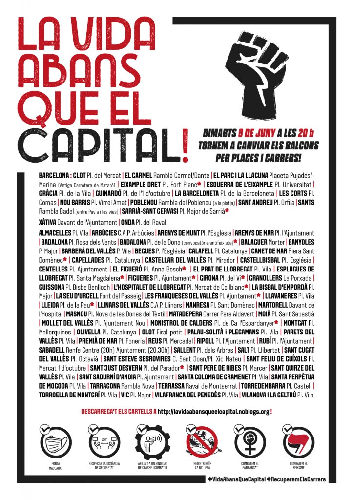 SEPC_nacional's tweet photo. #DefensemElsCarrers | 🔴 Avui tornem a sortir als carrers a més de 50 convocatòries arreu dels Països Catalans.

Perquè no pagarem aquesta crisi, no acceptarem més vulneracions de drets, sortim als carrers a lluitar! ✊🏾

#VidaAbansQueCapital https://t.co/5Nmbu4247s