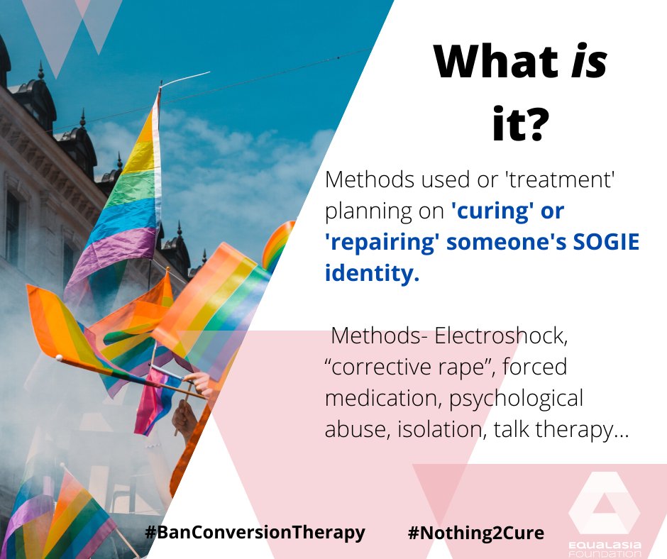 EqualAsiaF's tweet photo. (1/2) Did you know that only 5 nations worldwide currently ban conversion therapy? Germany recently outlawed the practice but the rest of the world needs to follow in its footsteps.
 #Nothing2Cure #BanConversionTherapy

#EqualAF #EqualAsia #StayWoke https://t.co/9haC4HyEKu