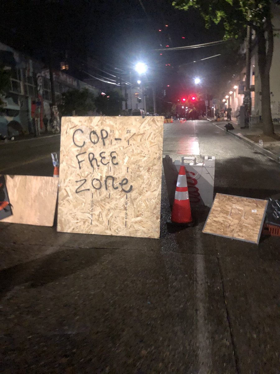 NoMoreYtTears's tweet photo. East police station peaceful and safe. Community taking care of each other. See you tomorrow seattle hold it tf down we got this #copfreezone #seattleprotests #seattleprotest #acab #blacklivesmatter https://t.co/DfvETPAjqH
