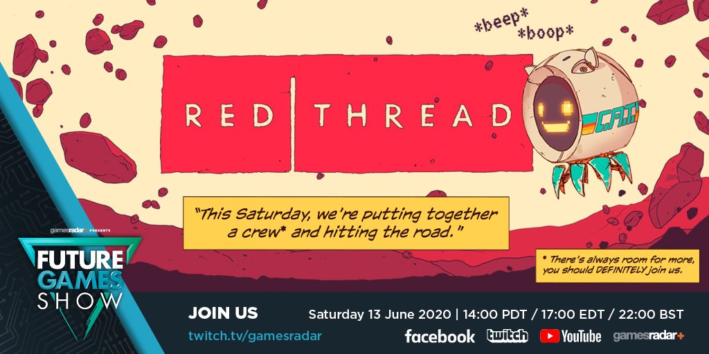 RedThreadGames's tweet photo. We’re putting together a new crew, and this Saturday we’re hitting the road. #FutureGamesShow https://t.co/v6Yb1RmHdD