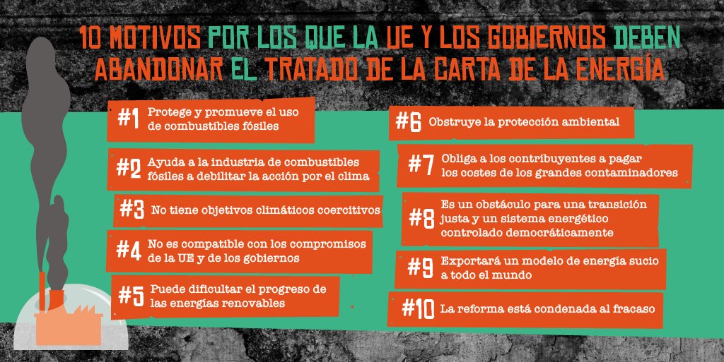 Desde ISF junto con otras organizaciones pedimos que España salga del Tratado de la Carta de la Energía. Solo así se podrá garantizar el bienestar social y una #TransiciónEnergéticaJusta 
<a href="/Teresaribera/">Teresa Ribera</a> #HayUnaCartaParaTi