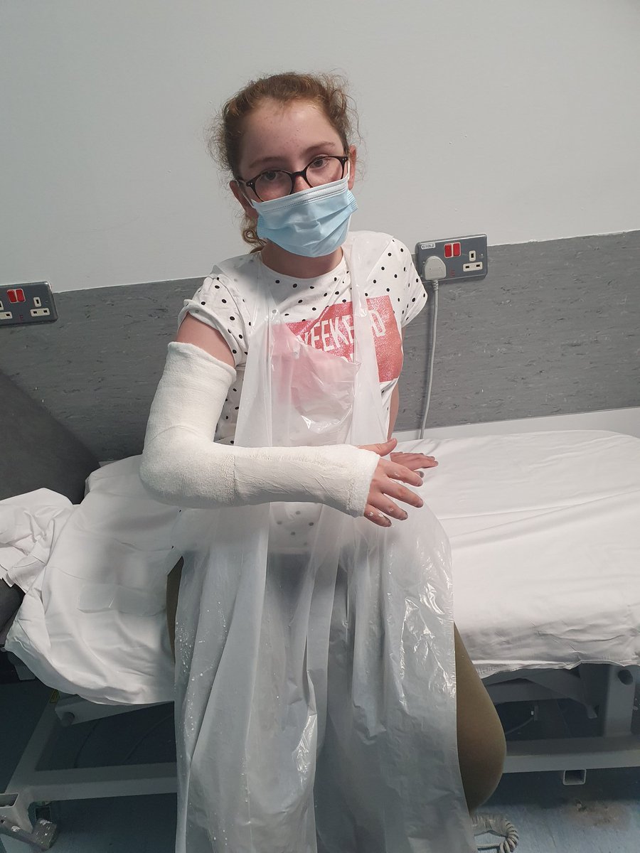 bec_s_55's tweet photo. Well no more physical activities or writing for the next few weeks for Abi @TheAcornsSchool shes managed to fracture her elbow 😥 https://t.co/q03TITPG0P