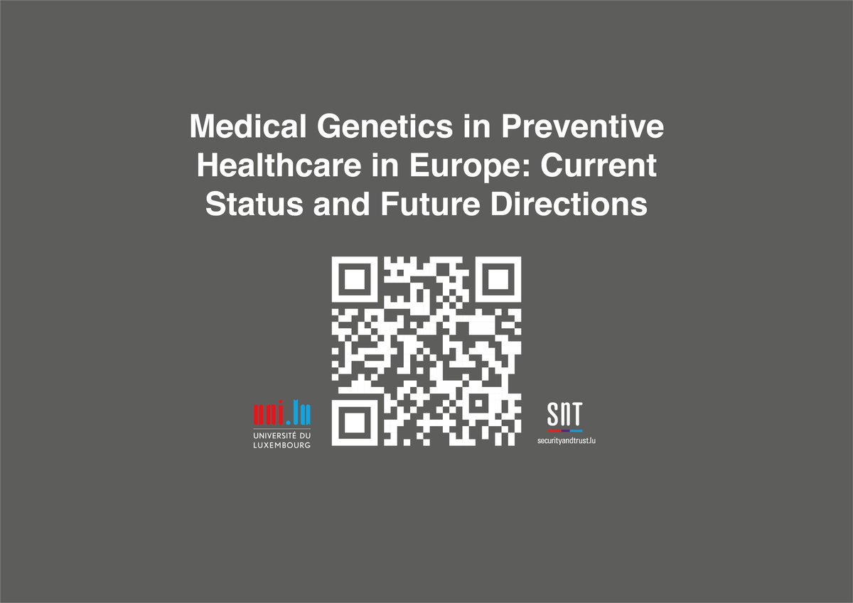In five minutes Adriana will present her poster on the current status and future directions of Medical Genetics in Preventive Healthcare in Europe! Looking forward to it!
#ESHG2020#UniversityofLuxembourg#unilu