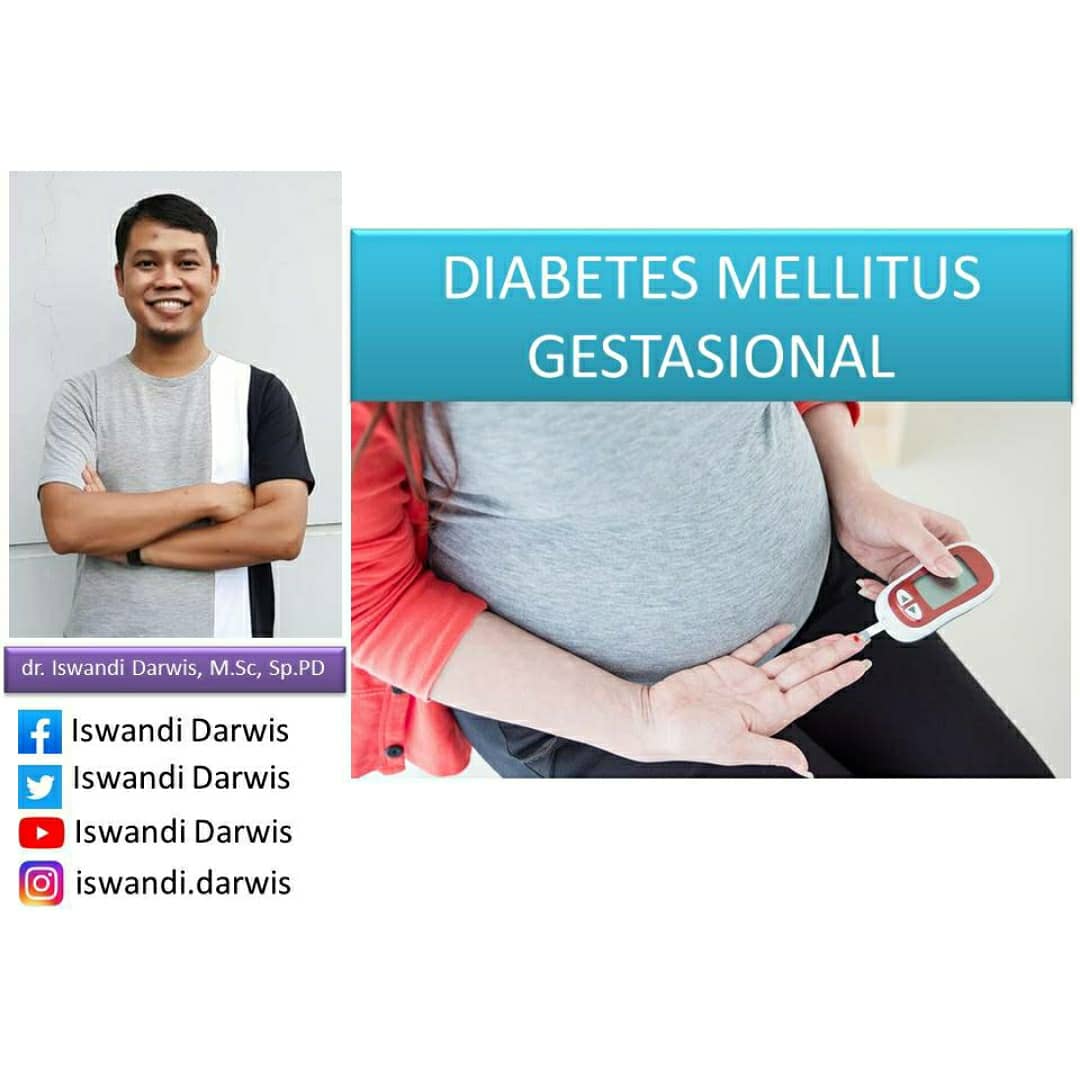DM gestasional timbul krn peningkatan resistensi insulin krn peningkatan hormon kontrainsulin yg menurunkan sensitivitasnya d jaringan.Penyakit ni muncul stlh plasenta matang di usia nya dan akan normal stlh kelahiran. Namun 50% bs berkembang menjadi DM tipe2 di 5-10thn kelahiran