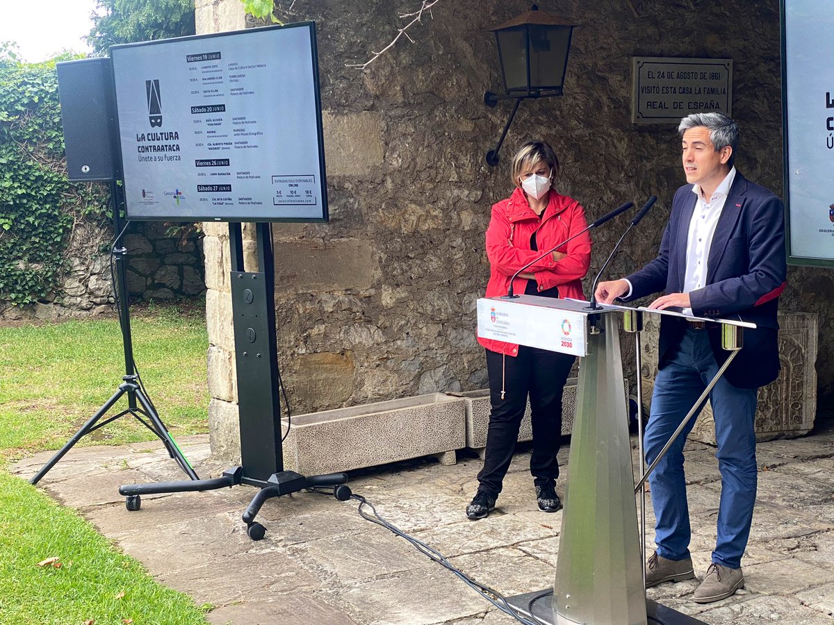 #LaCulturaContraataca. #Misiónitinerante llega para seguir reactivando el sector cultural de #Cantabria. 
🎤🎸Este nuevo contraaataque será los días 19, 20, 26 y 27 de junio en #Santander, #Torrelavega, #Muriedas y #Laredo con artistas como <a href="/SofiaEllar/">Sofia Ellar</a> <a href="/JimmyBarnatan/">Jimmy Barnatán Oficial</a> <a href="/mehnai/">Mehnai</a>