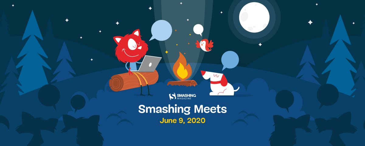A little less than 7 hours until our Smashing Meets event. A free event for the community with four lovely talks by @HenriHelvetica, @rachelandrew, @codebeast and @YiyingLu. Live captioning is available. hopin.to/events/smashin…
