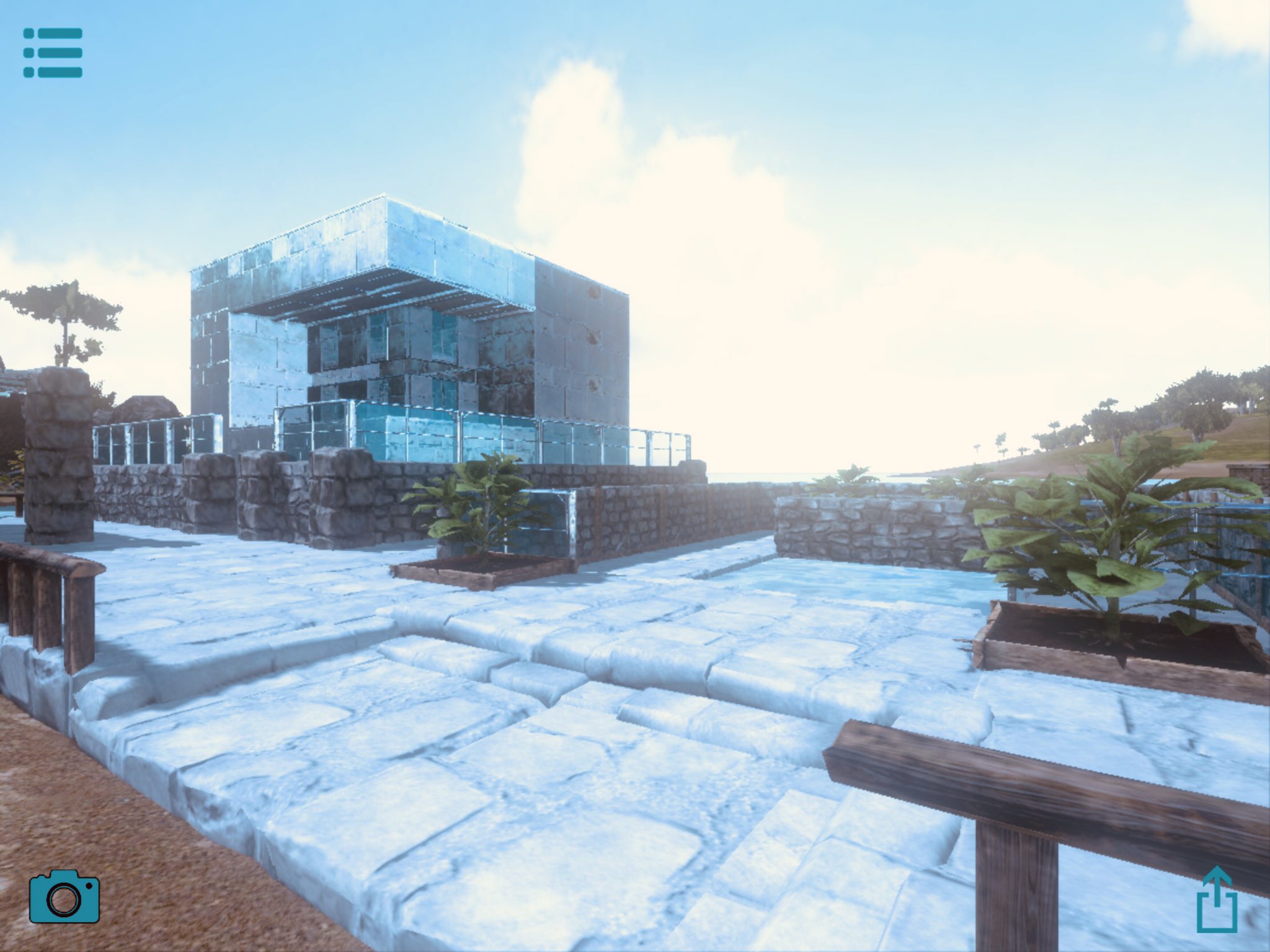 けめ Ark Mobile 無駄建築シリーズno 010 モダンハウス風 オシャレに過ごすアイランド Ps4やpc版だと モダンハウス風の建築動画などを見かけますが モバイル版だとあまり見かけなかったのでチャレンジ 材質がそれっぽくなくて 少し妥協感もあります