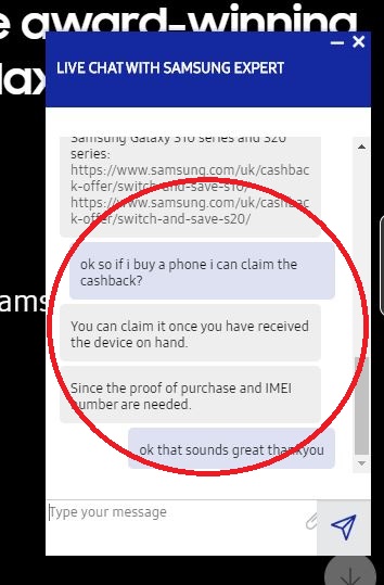 Craig69177805's tweet photo. @SamsungHelpUK @SamsungMobile 
You haven't upheld the cashback offer that I was told I was eligible by one of your advisers. I'm returning the s20 for a full refund. Appalling service, dishonest and difficult to get a straight answer https://t.co/7nqq6YKhBW