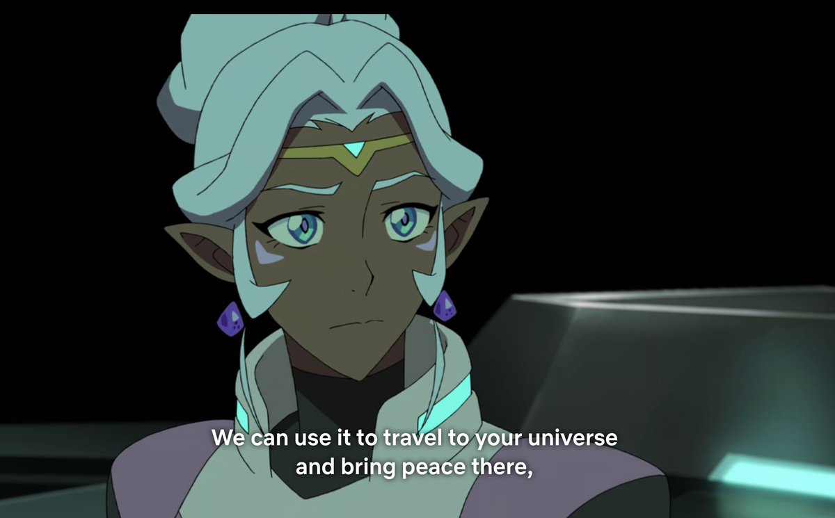 Asides from becoming a paladin and losing her castle, her royal status begins to disintegrate as early as season 3 where they meet the "Alternate Alteans" where her alter-ego mind chips her subjects to control them. They want the trans reality comet, but Allura doesn't give it.