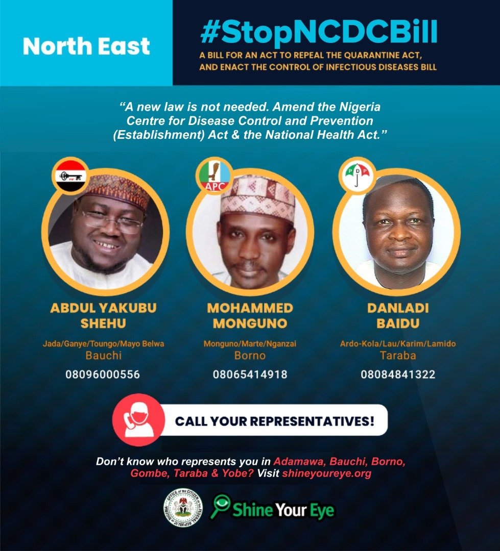 EiENigeria's tweet photo. Clause 15(1) of the Bill empowers the Minister of Health to declare ‘any premises’ as an isolation area for the purpose of preventing the spread or possible outbreak of an infectious disease. The only requirement for this is by notification in the Gazette.
#StopNCDCBill https://t.co/ZRprC1GguH