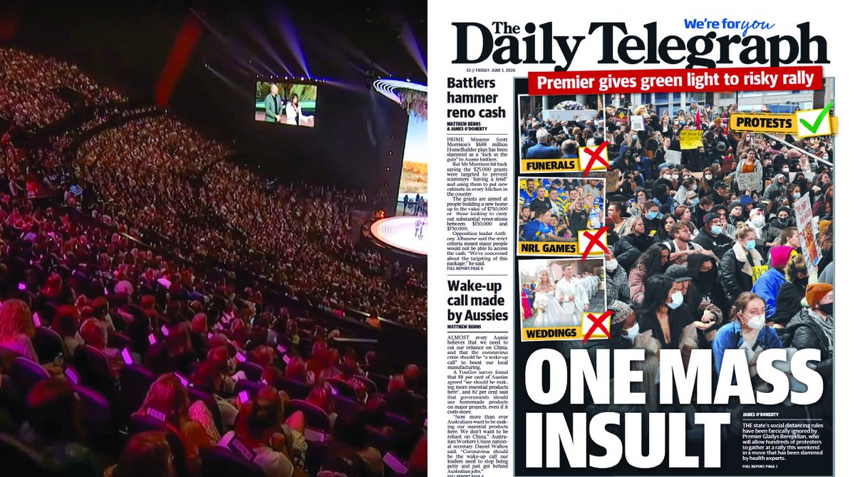 So Morrison, backed by the Murdoch party are ripping into the BLM movement &amp; protests here in Australia. Stated grounds - the public health risks of large scale protests. I notice these concerns didn’t cause Morrison to ban the Hillsong Conference when the virus first erupted.