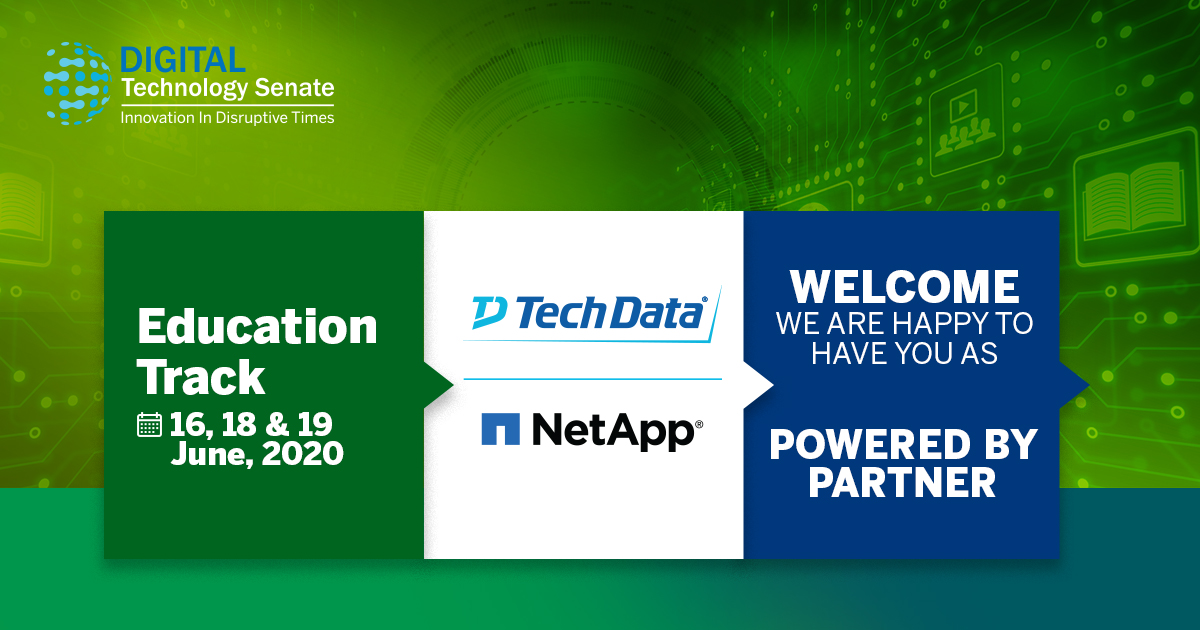 ExpComputer's tweet image. #TechSenate | We are happy to have @Tech_Data_India and @NetAppIndia as Powered By Partner for #DigitalTechnologySenate -  #Education Track begins from 16, 18, 19 June 2020. Register: bit.ly/w2dtsedt and attend all the tracks in the entire Week&apos;s series #TechnologySenate