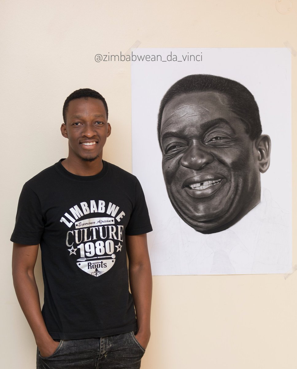 Portait drawing of President E.D Mnangagwa almost complete. Portrait Available. DM for Enquiries.