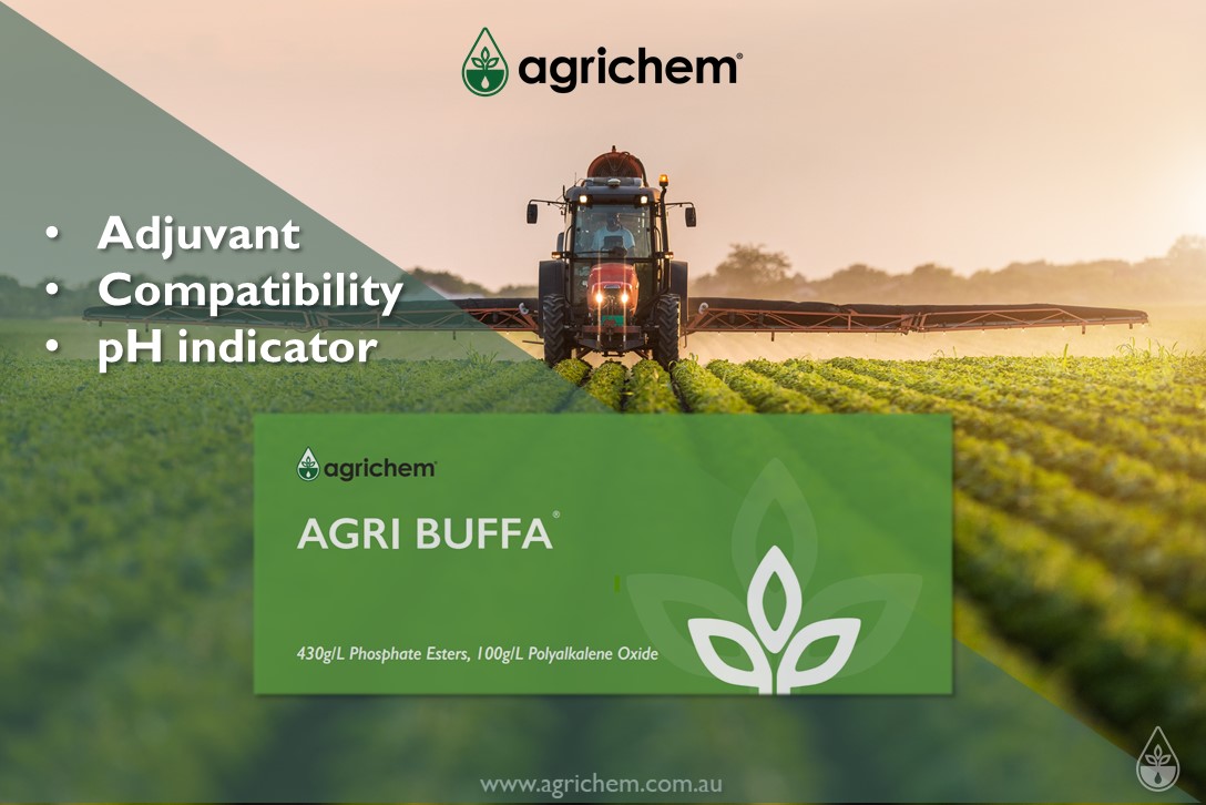 AGRI BUFFA
Acidifying biodegradable spray adjuvant now with pH indicator for penetrating and aiding compatibility
#spray #water