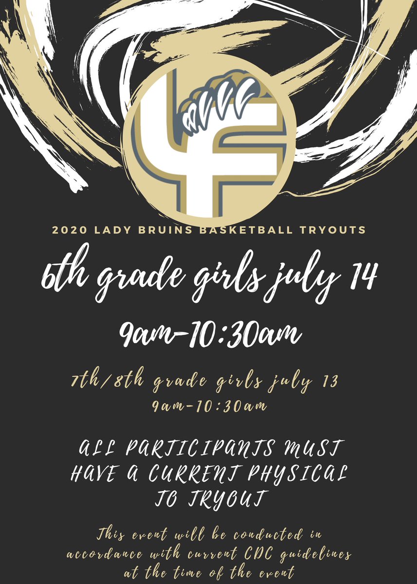 <a href="/LFLadyBruins/">Lady Bruins</a> Tryout Information <a href="/ParkView_Knight/">Park View Elementary</a> <a href="/prospectvikings/">Prospect Elementary</a> <a href="/WCES_Cherokees/">WCES_Cherokees</a> <a href="/Taylor_Tigers/">Taylor Elementary</a> <a href="/ValleyViewCubs/">Valley View Elementary</a> <a href="/oakgrovefalcons/">Oak Grove Elementary</a> @blackfoxkim