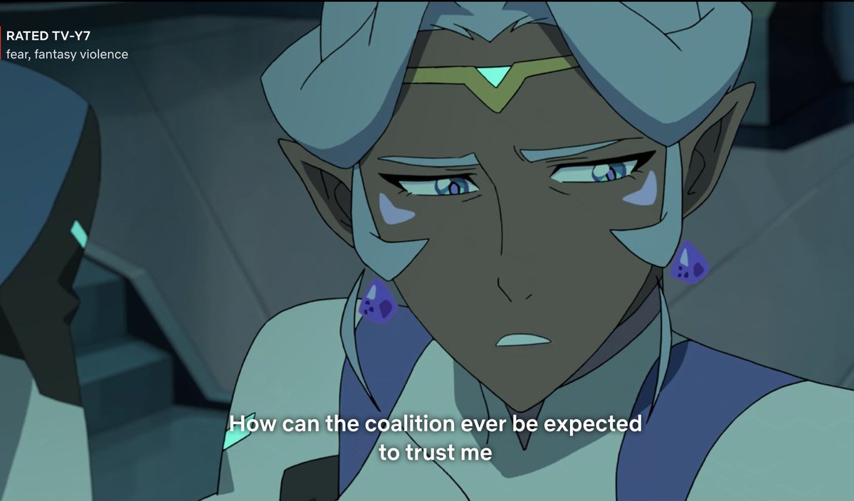 Then, of course, she's wrong. Again.And bad at her job because apparently there ARE Alteans somewhere she didn't know about - but were also being protected by Lotor from Zarkon? Again, the plot gets lost and because Allura's arc is so connected to the plot she suffers the most.