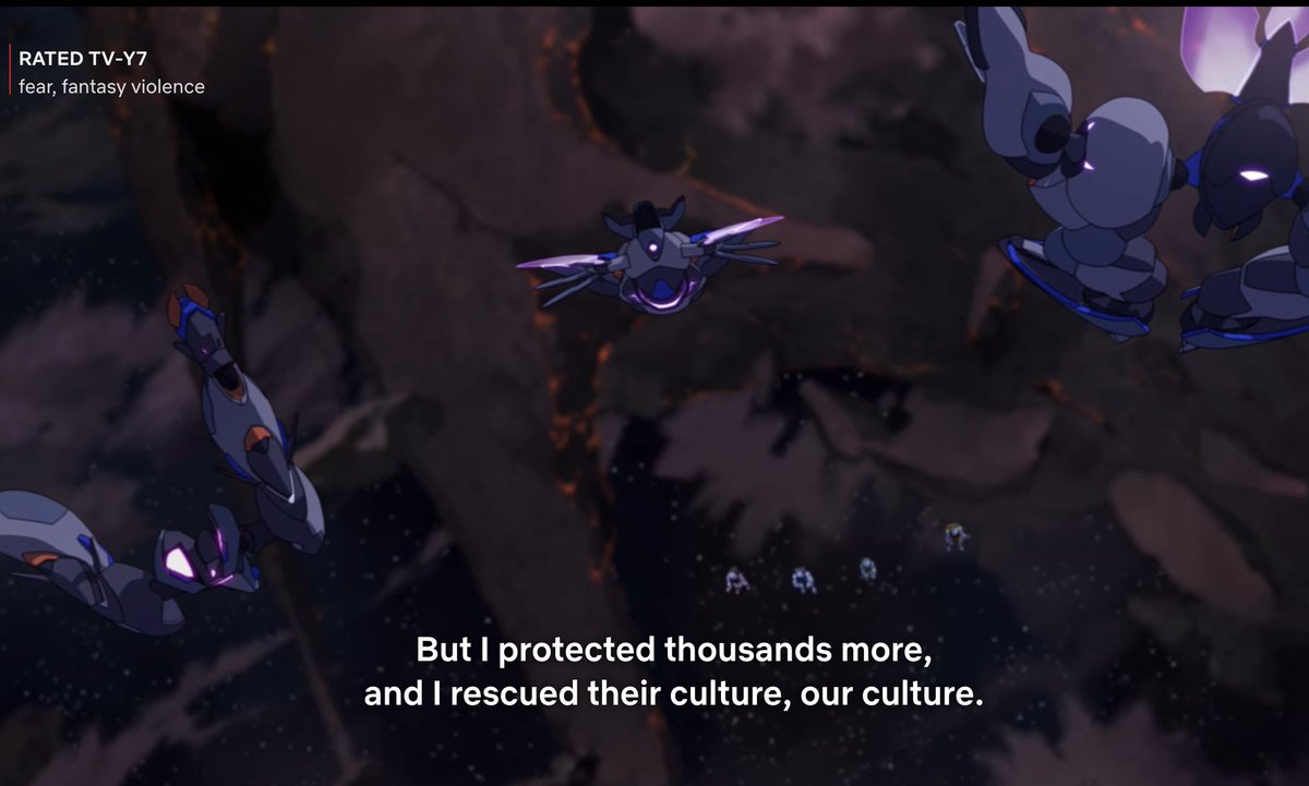 Then, of course, she's wrong. Again.And bad at her job because apparently there ARE Alteans somewhere she didn't know about - but were also being protected by Lotor from Zarkon? Again, the plot gets lost and because Allura's arc is so connected to the plot she suffers the most.