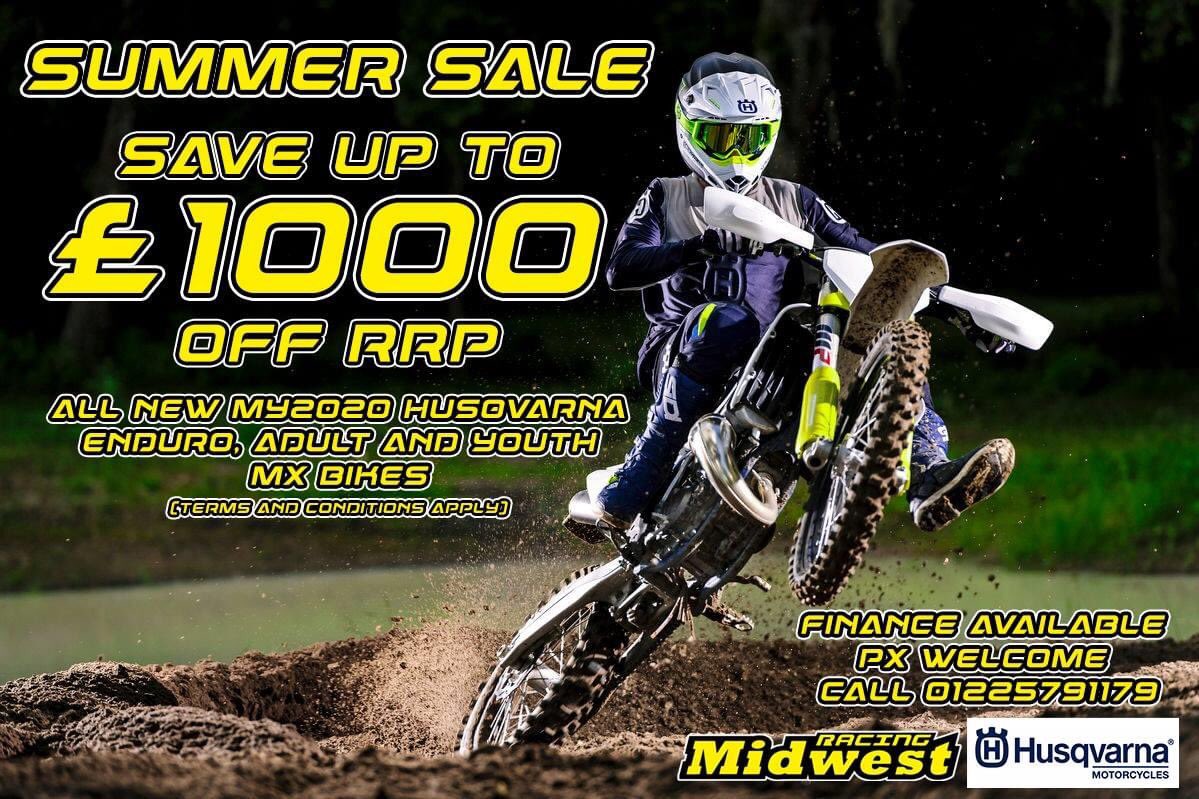 Save up to £1000 on new Husqvarna motorcycles at Midwest Racing