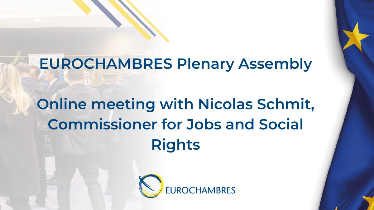 Eurochambres (@eurochambres) on Twitter photo Our President & leaders from across the Chamber network today met online with <a href="/NicolasSchmitEU/">Nicolas SCHMIT</a> about #skills and #employment challenges facing businesses as part of Europe’s #COVID19 recovery. #Entrepreneurship, #apprenticeships & #digitalization all among the topics discussed. Our President & leaders from across the Chamber network today met online with <a href="/NicolasSchmitEU/">Nicolas SCHMIT</a> about #skills and #employment challenges facing businesses as part of Europe’s #COVID19 recovery. #Entrepreneurship, #apprenticeships & #digitalization all among the topics discussed.