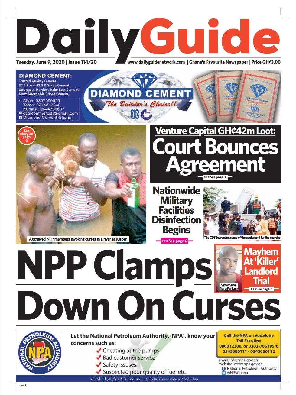 DAILY GUIDE NEWSPAPER FRONT PAGE