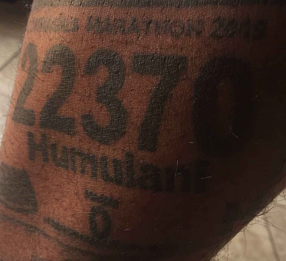 I crossed the line soon after, time, 11:56. I had done a lot of things in my life but this was the hardest i had ever done. This was followed by the comrades medal tour, I literally wore it everyday for a couple of weeks. Got my leg inked to commemorate the event too. The end.