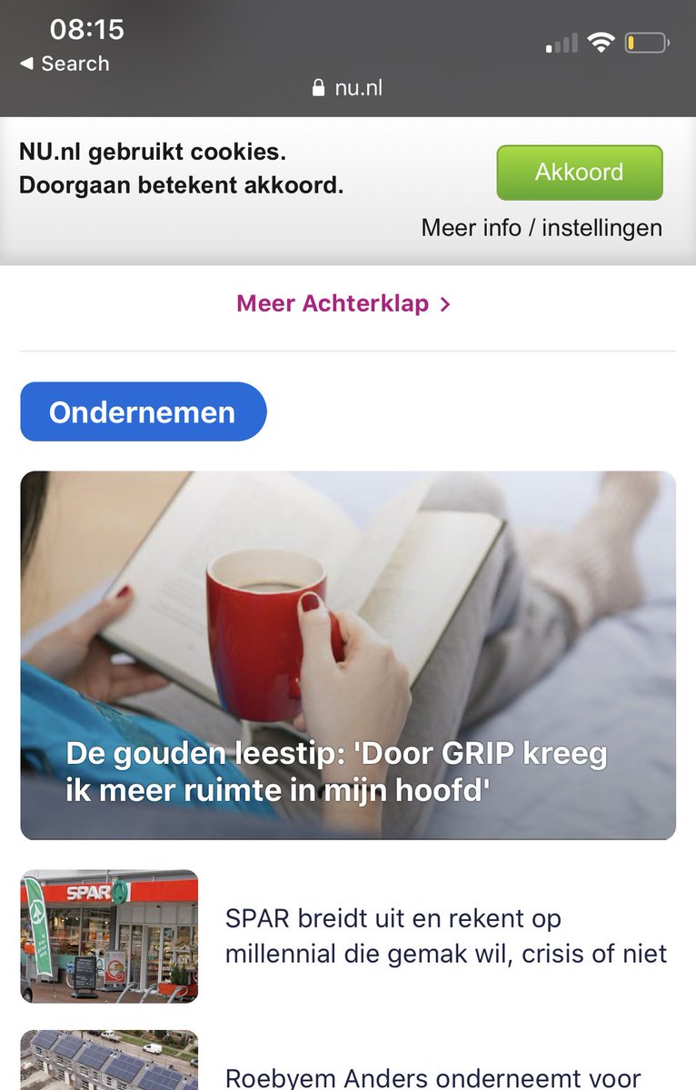 Hey kijk nu eens wie er op de nu.nl frontpage staat